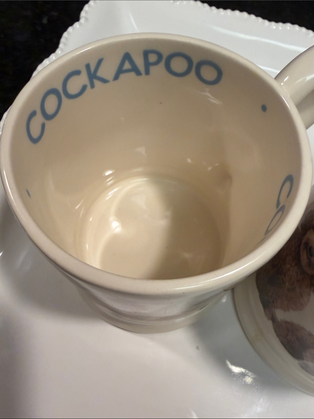 Cockapoo Dog Ceramic Coffee Mug - Cream and Brown - Picture 2 of 3